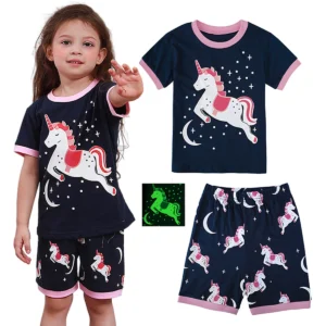 Girls Unicorn Cotton Pajamas Set